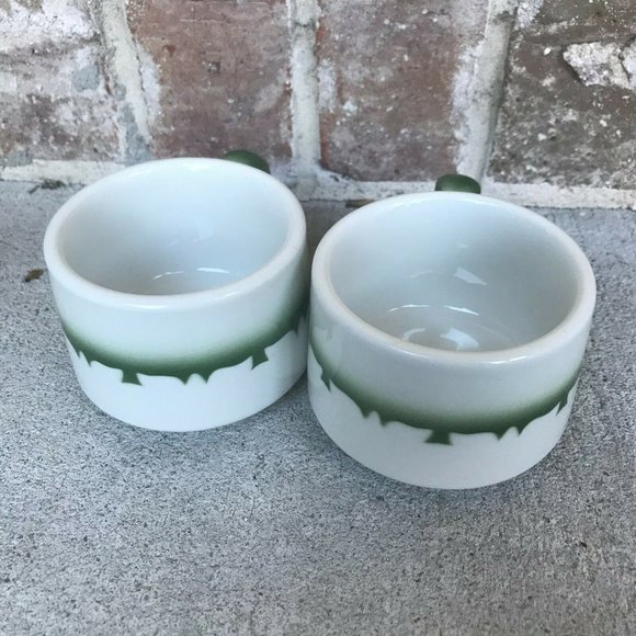 Jackson China Albany Hotel Restaurant Supply GA Set of 2 Cups Airbrushed VTG 50s - Picture 2 of 6